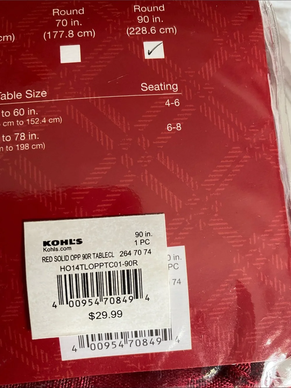 5 in Toal for 35.00 St. Nicholas Round Red Woven Damask Tablecloth 5 in total